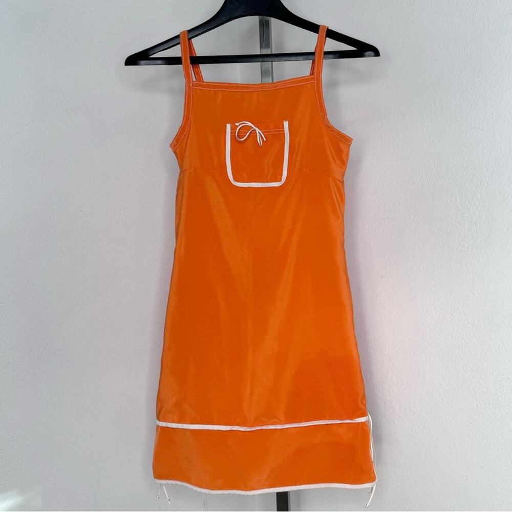 Vintage 60s Mod Orange Go-Go Dress Talon Zipper